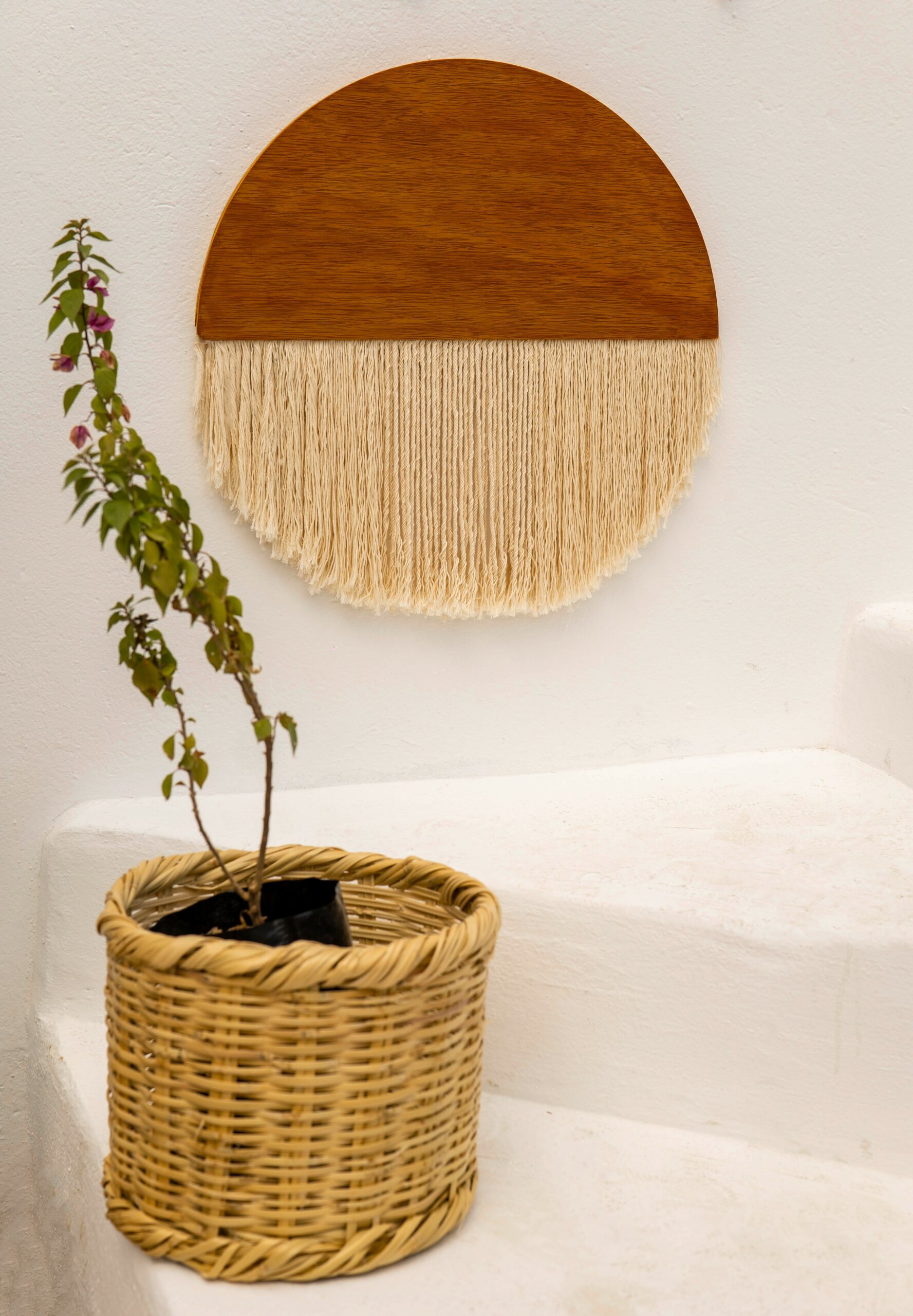 Décoration murale en macramé