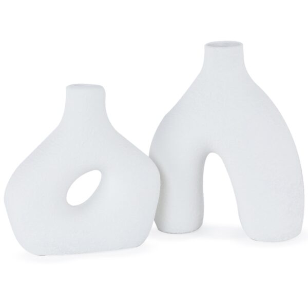 Série de deux vases en Céramique décoratifs en blanc